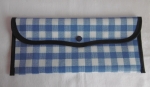 Cutlery Bag Oilcloth - Checked Blue-White